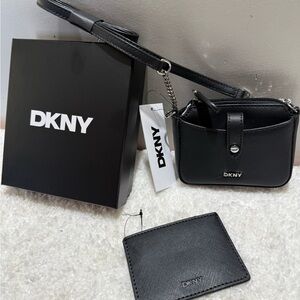DKNY Black mini Crossbody Bag with Cardholder